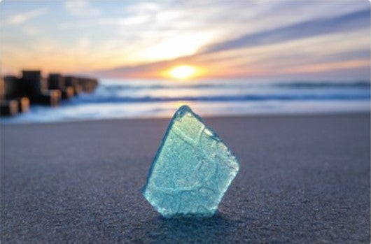 天然石seaglass art ✴︎ゆめのまち 12x18 High Gloss Metal Print Sea Glass at Sunrise Rehoboth Beach
